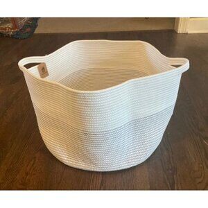 New XXXLarge Cotton Rope Basket 21.7" x 21.7" x 13.8" Woven Baby Laundry